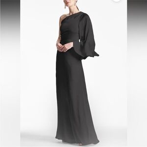 NWT Sachin & Babi Keely Gown Black One Shoulder Dress Size 12